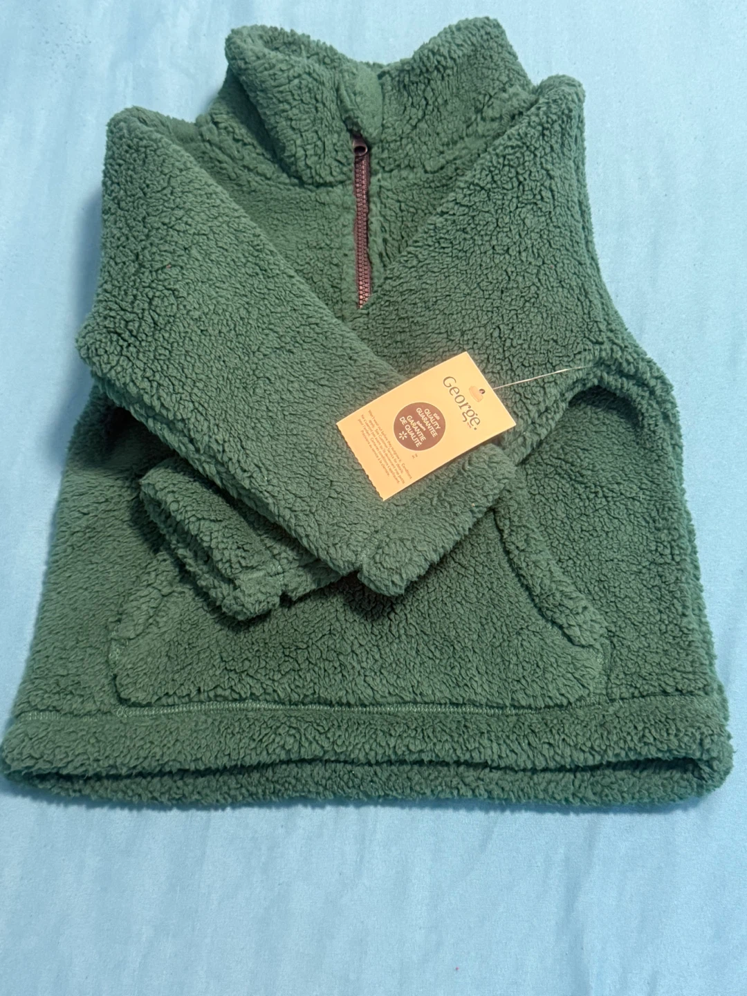 George Fleece Pullover 1/4 Zip Top - Green - 2T