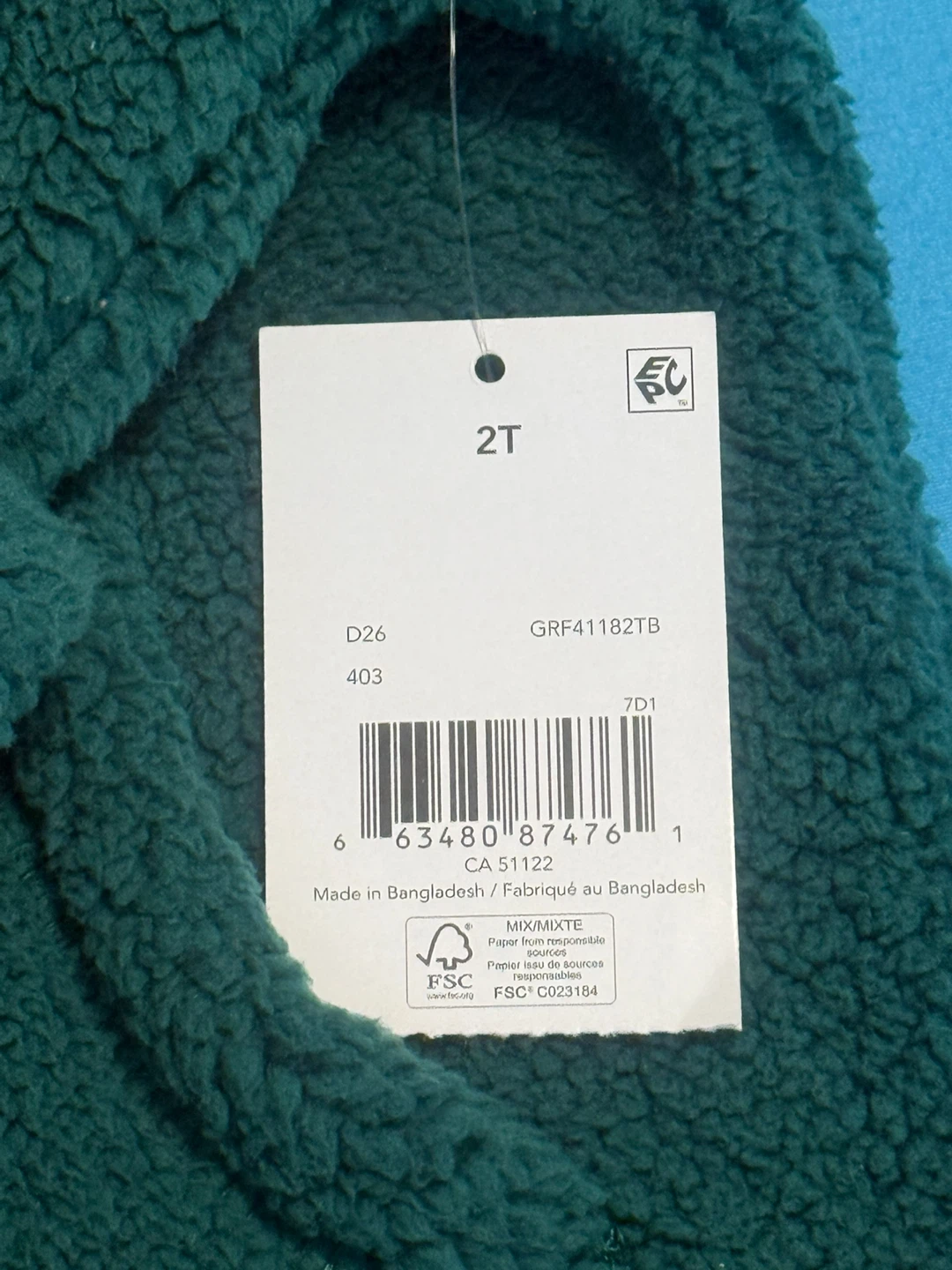 George Fleece Pullover 1/4 Zip Top - Green - 2T - photo 3