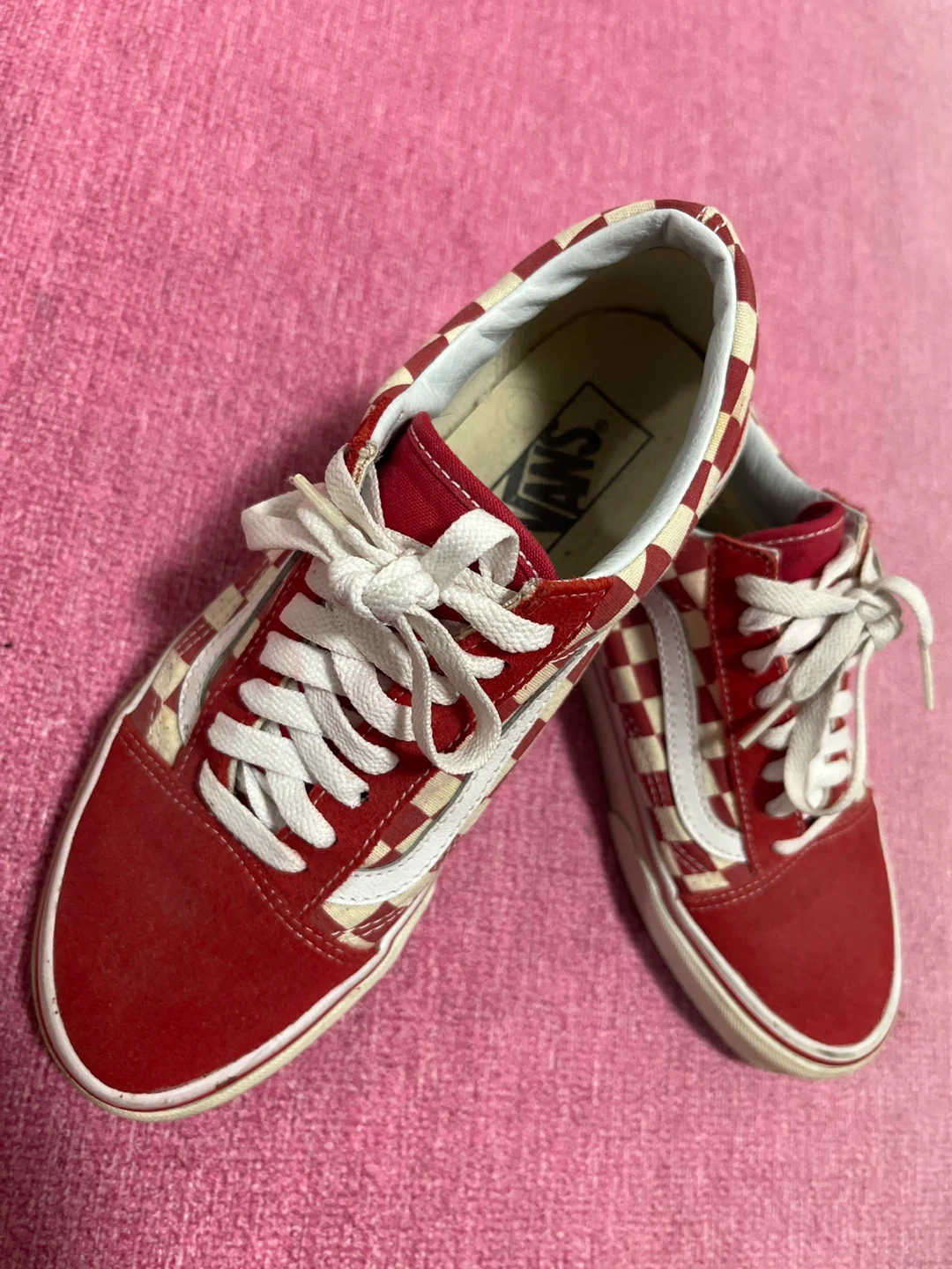 Vans Old Skool Checkerboard Red/White Skate Shoes - photo 2