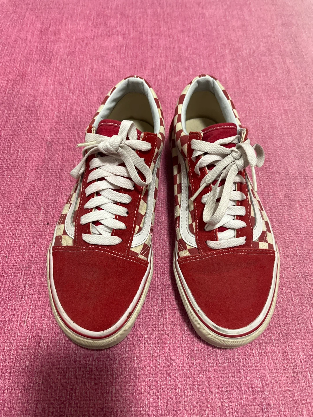 Vans Old Skool Checkerboard Red/White Skate Shoes