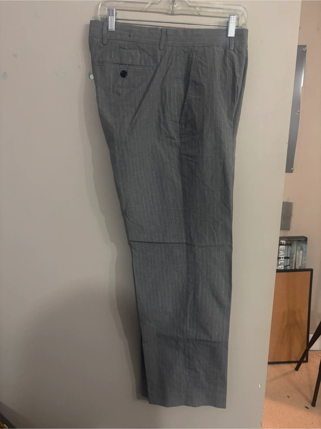 Banana Republic Pinstripe Modern Relaxed Fit Trousers Size 34/32