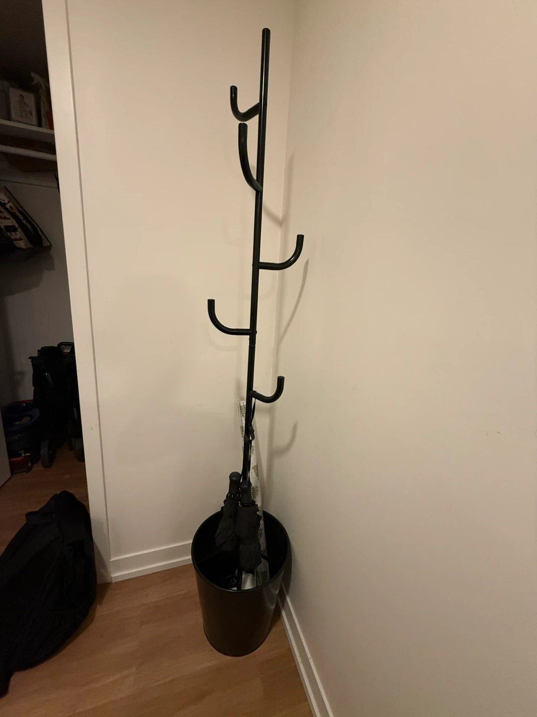 Black Coat Rack with Umbrella Stand - photo 2