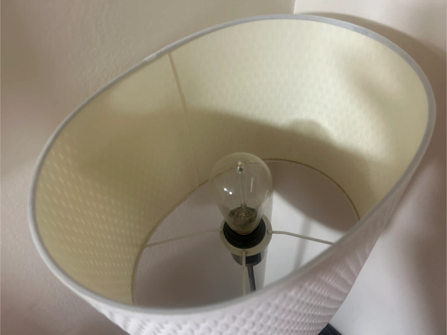 White Floor Lamp with Textured Shade - photo 2