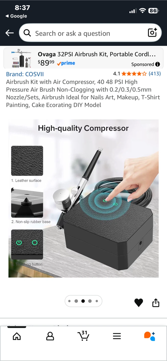 COSVII Airbrush Kit with Air Compressor - photo 2