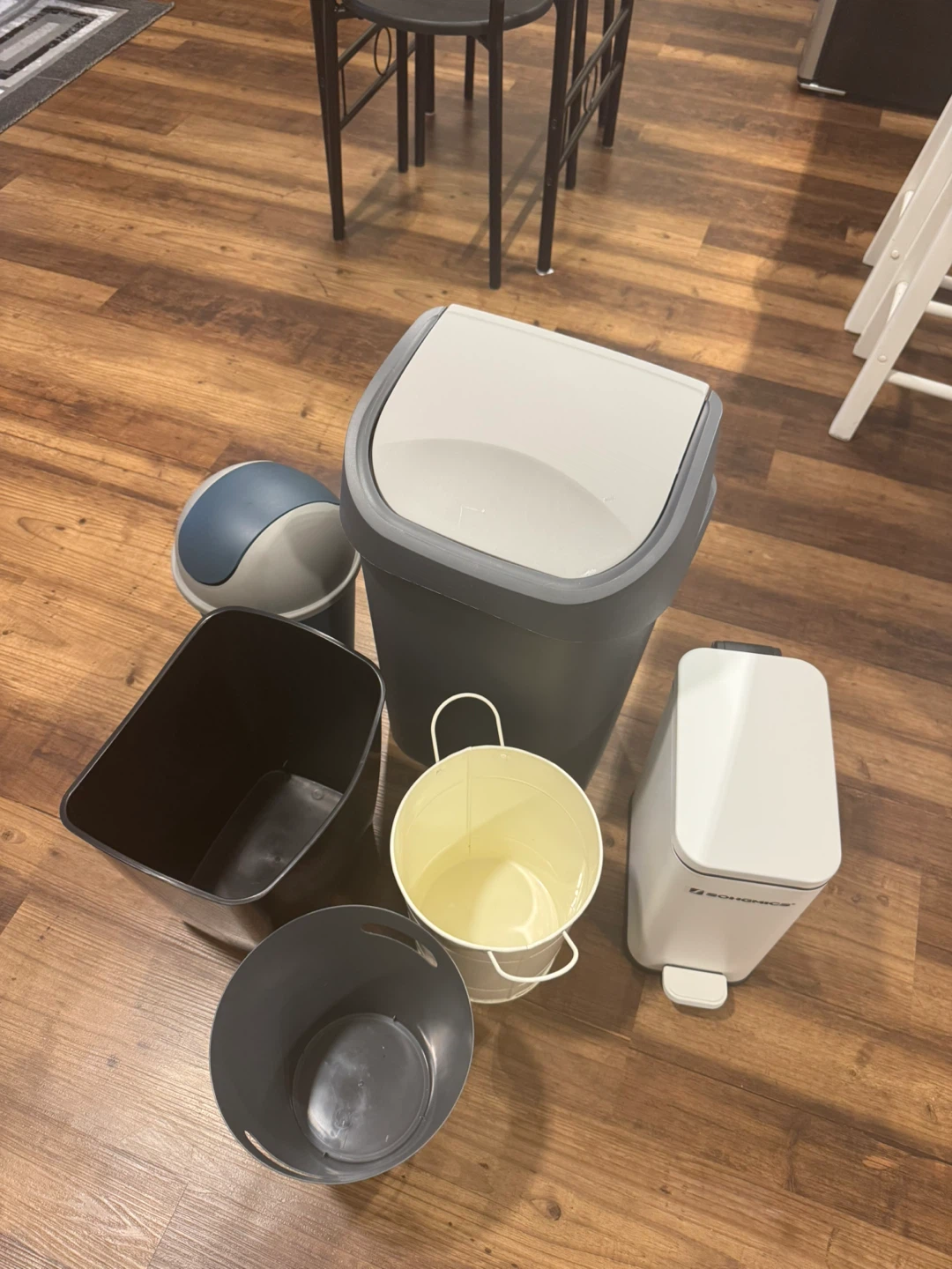 Assorted Trash Cans and Bins