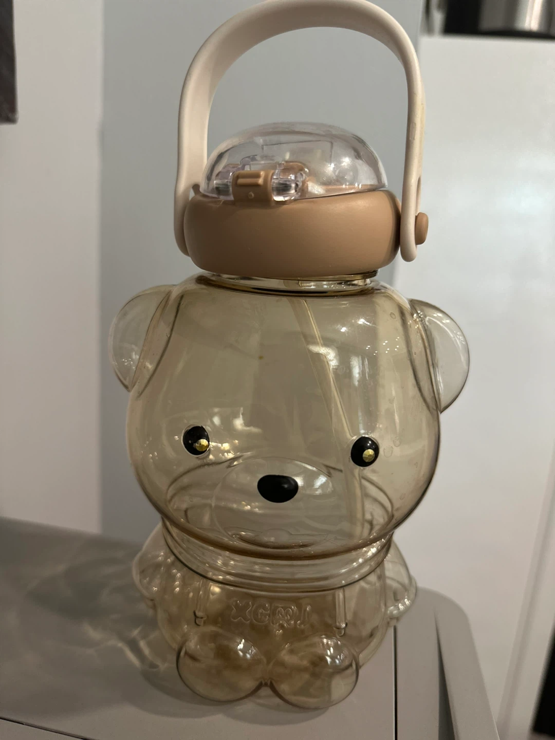 Bear-Shaped Water Bottle with Straw