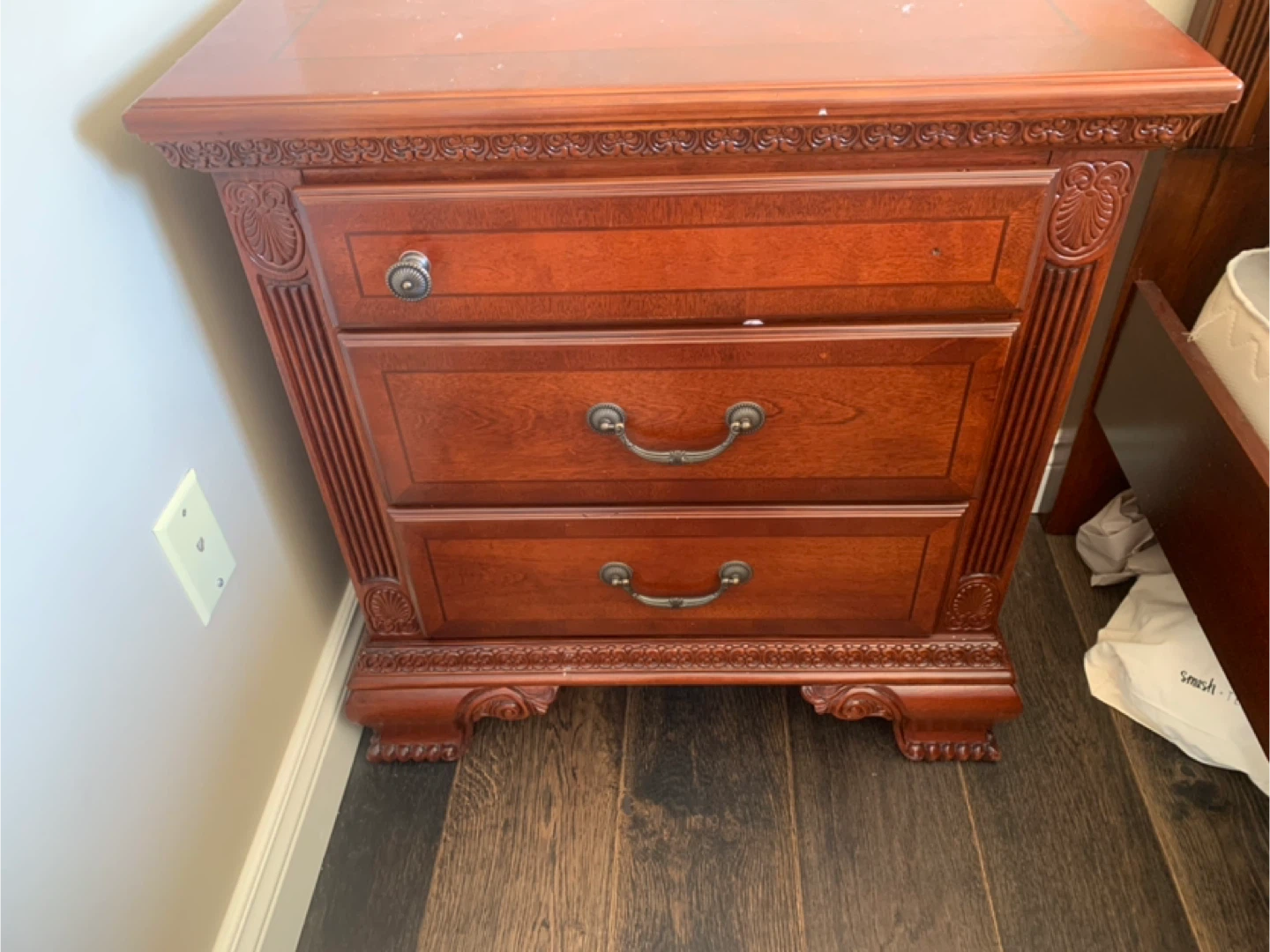 Wooden Bed Frame with Nightstand - photo 4