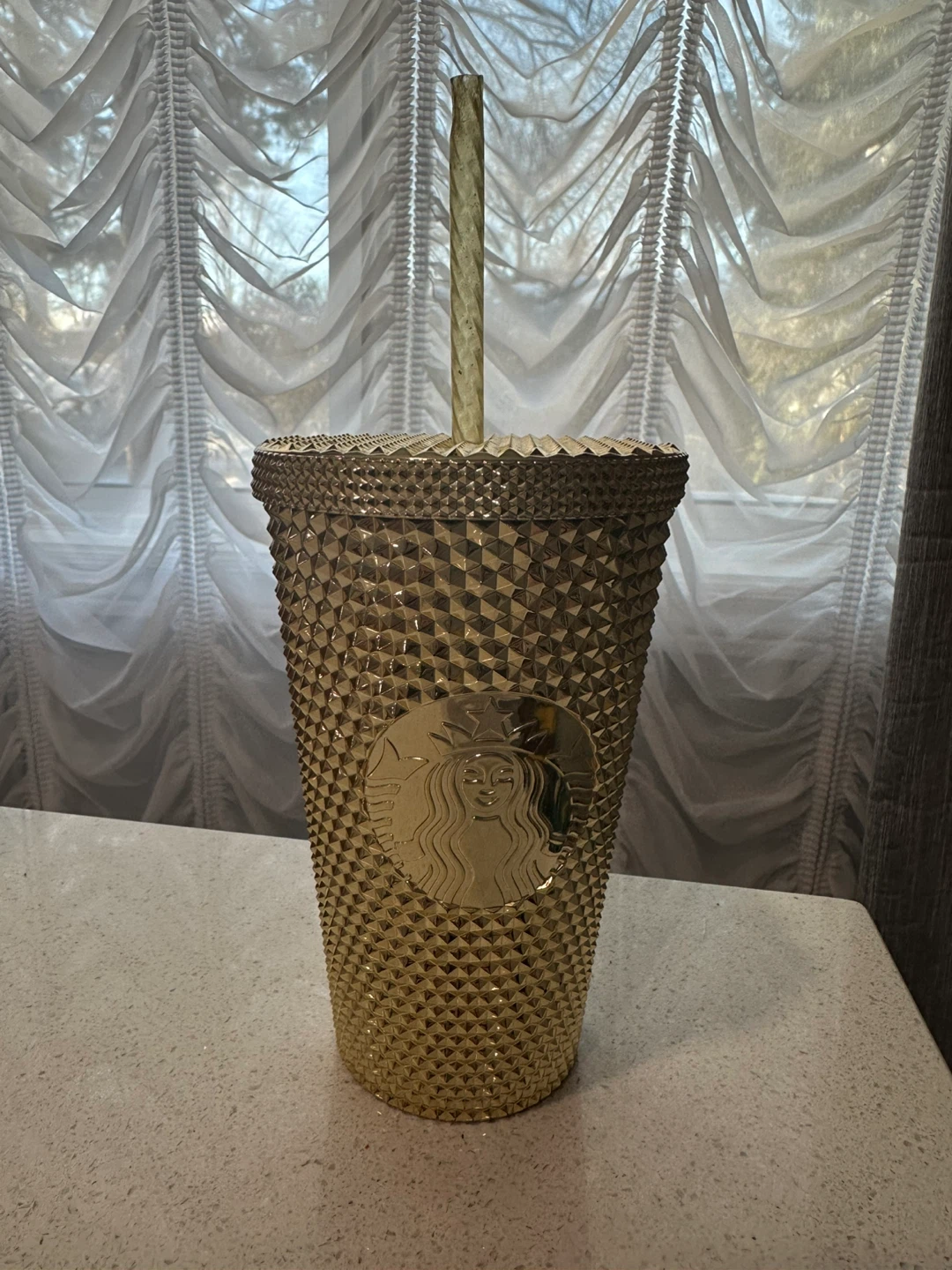Starbucks Gold Studded Tumbler with Straw