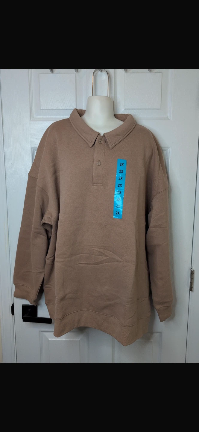 NEW! Mondetta 2X Collared Fleece Pullover - photo 3