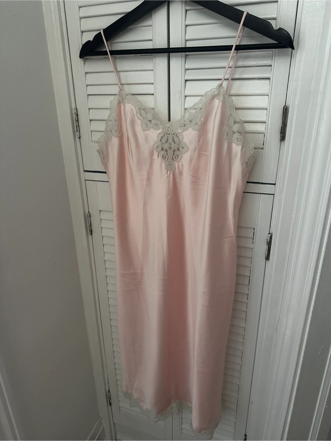 Vintage Pink Slip Dress with Lace Trim - photo 2