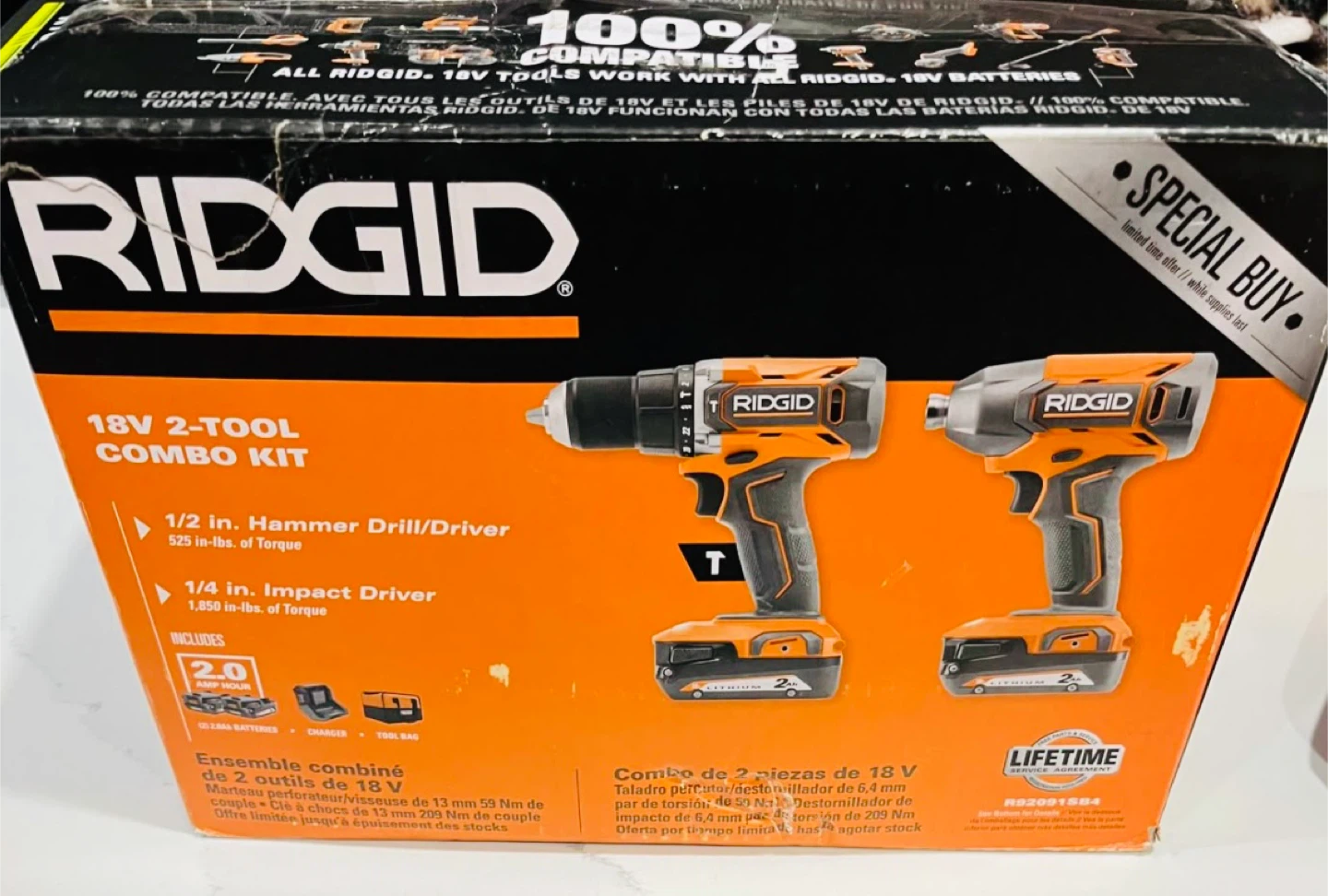 RIDGID 18V 2-Tool Combo Kit