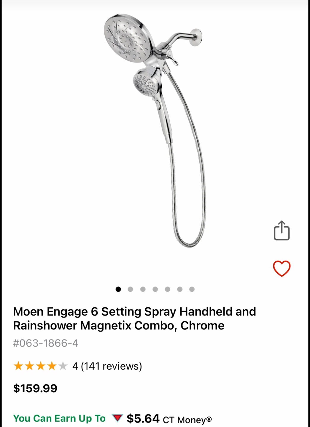 Moen Engage 6 Setting Handheld shower head - photo 2