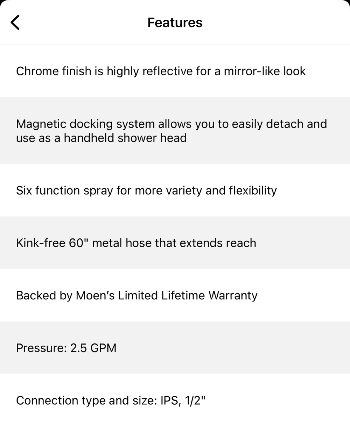 Moen Engage 6 Setting Handheld shower head - photo 5
