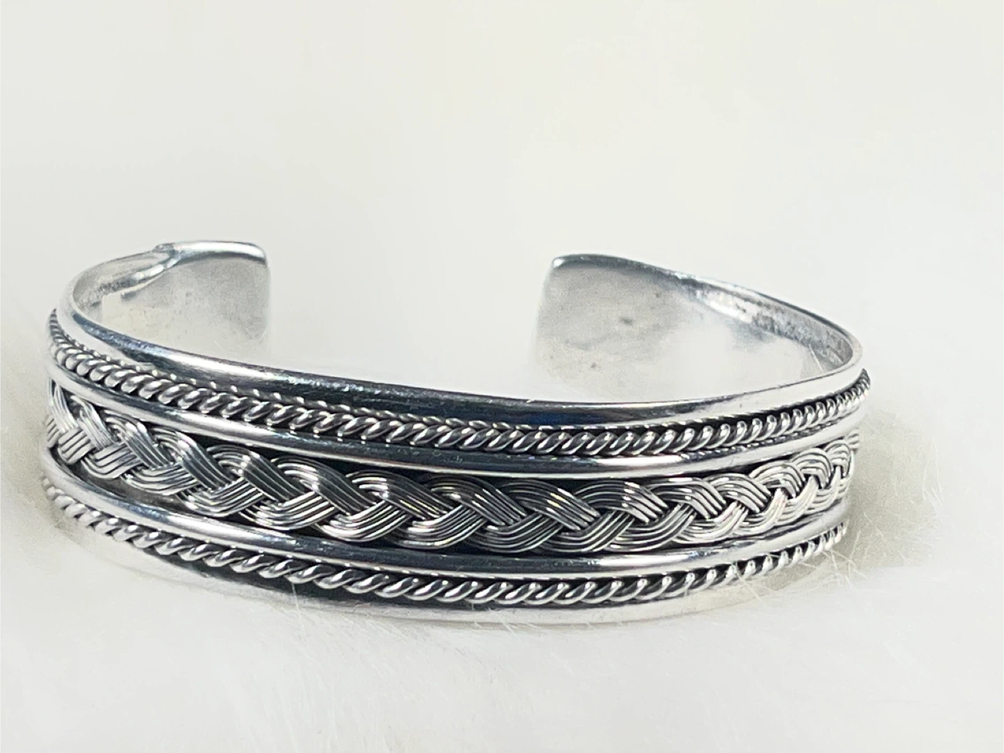 Silver Tone Braided Cuff Bracelet - photo 2