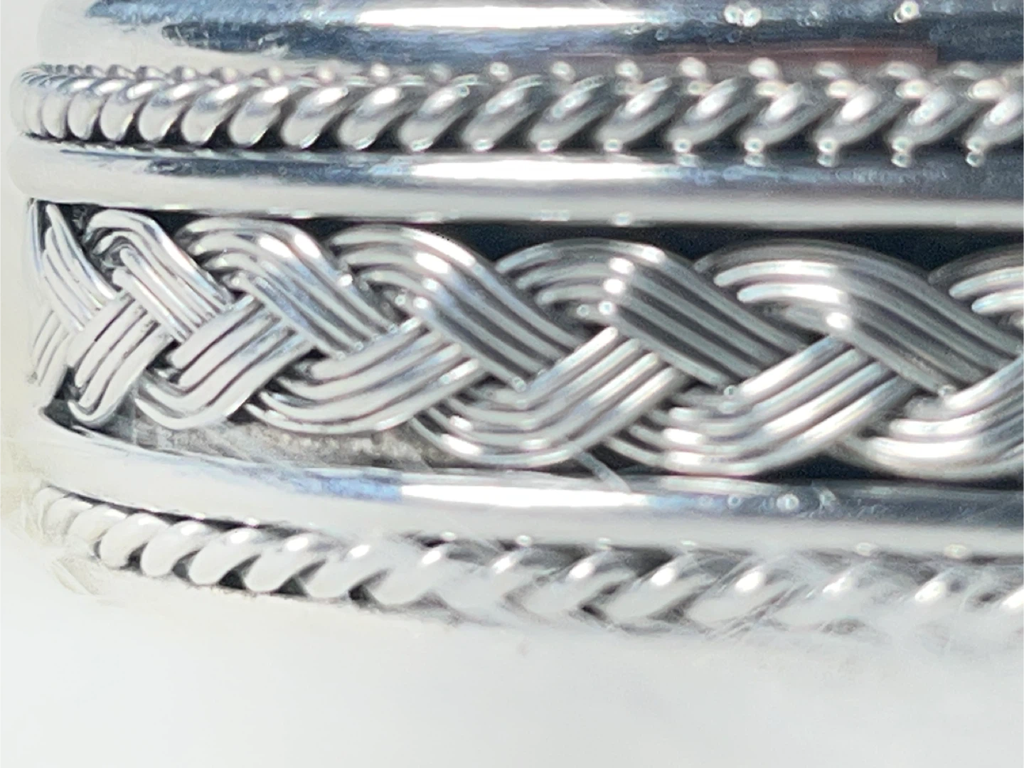 Silver Tone Braided Cuff Bracelet - photo 3