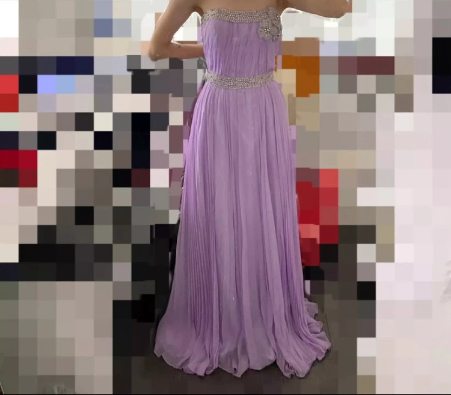 Anais Strapless Lavender Prom Cocktail Bridesmaid Dress US2