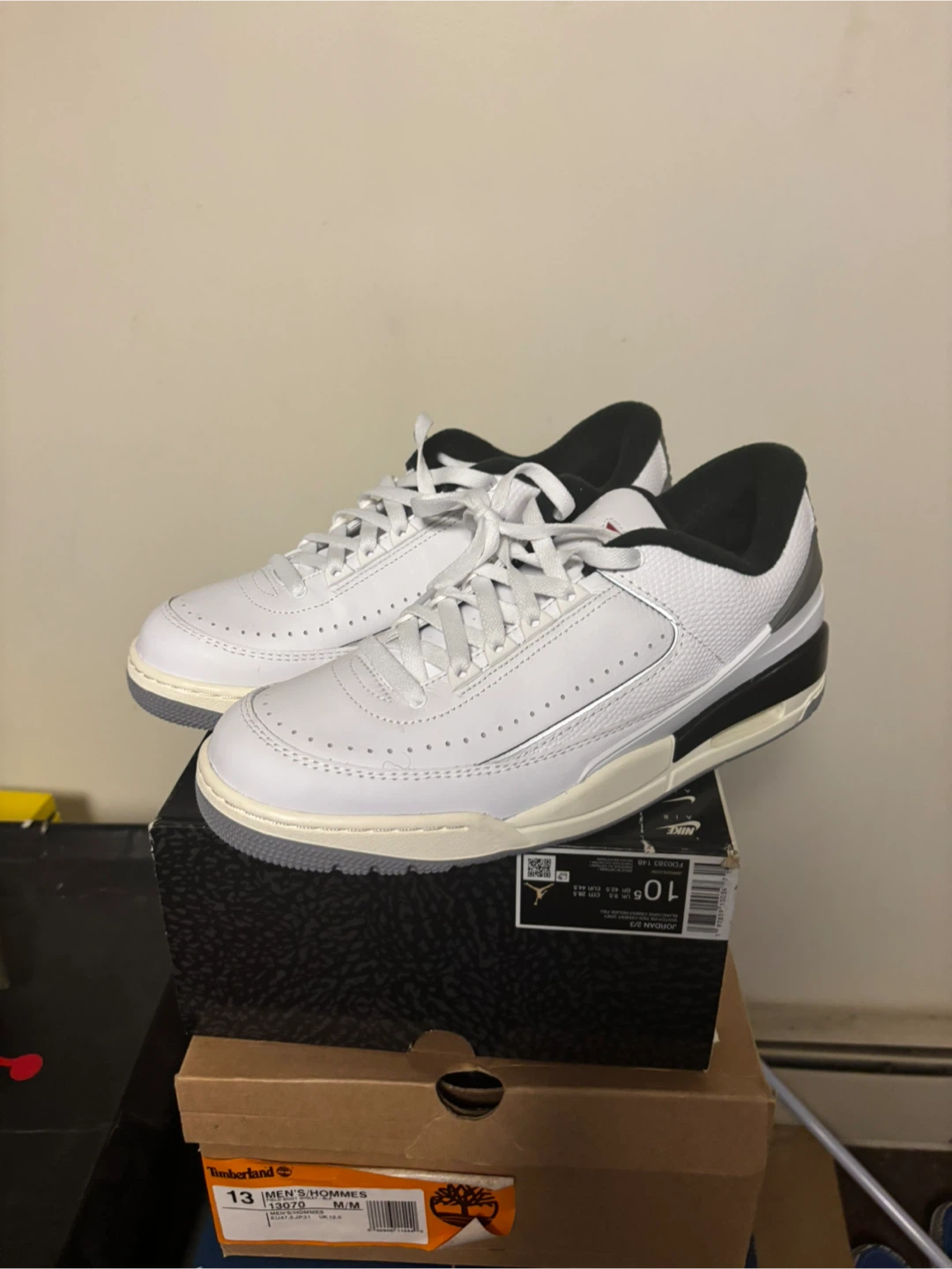 Nike Air Jordan 2 Retro Low White Grey Men's Size 10.5