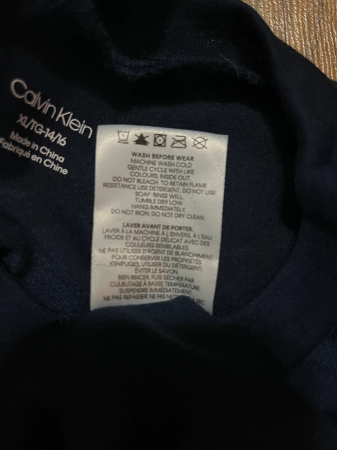 Calvin Klein boys 14/16 pajama set, navy blue camo - photo 3