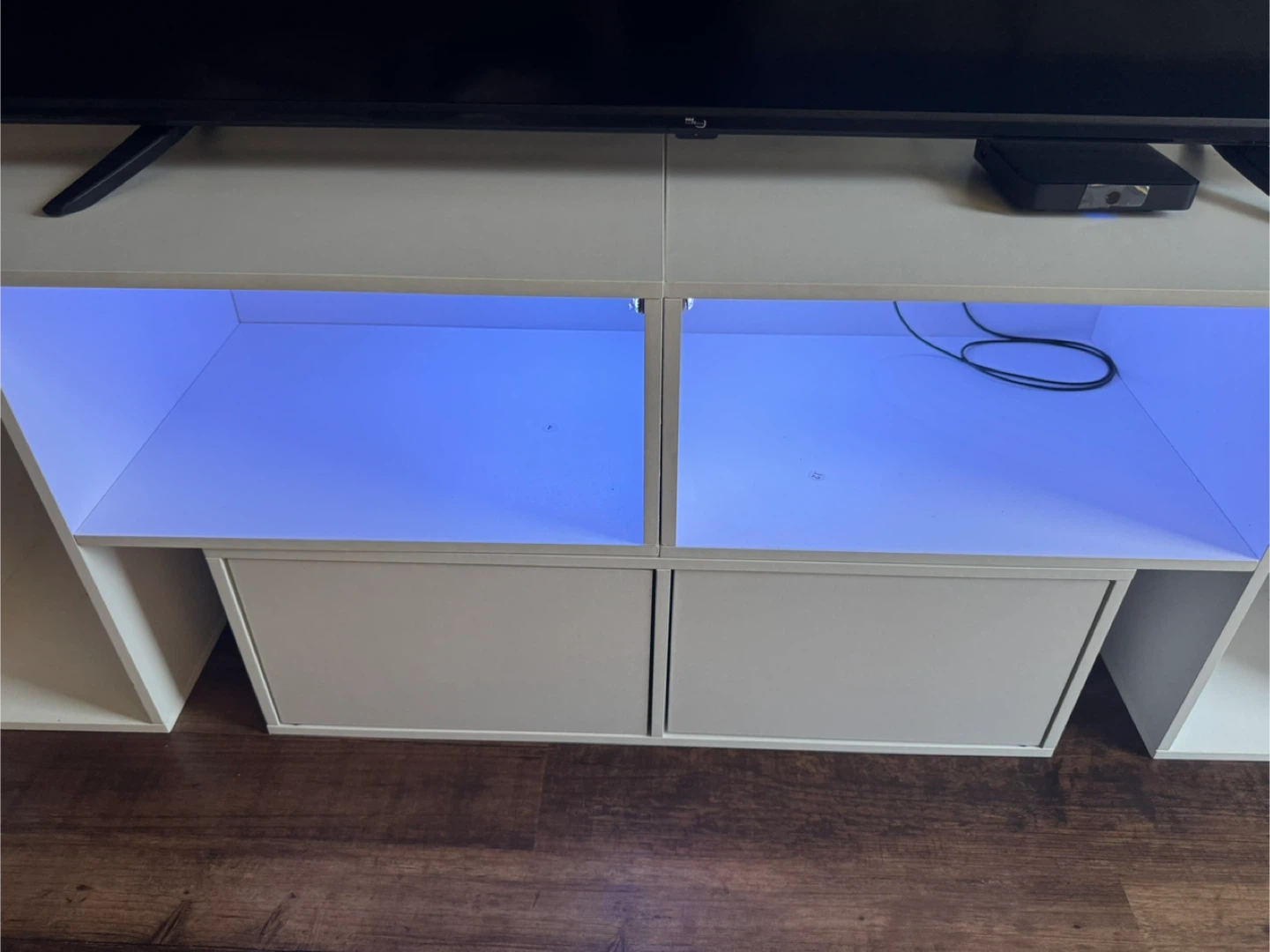 White TV Stand with Storage