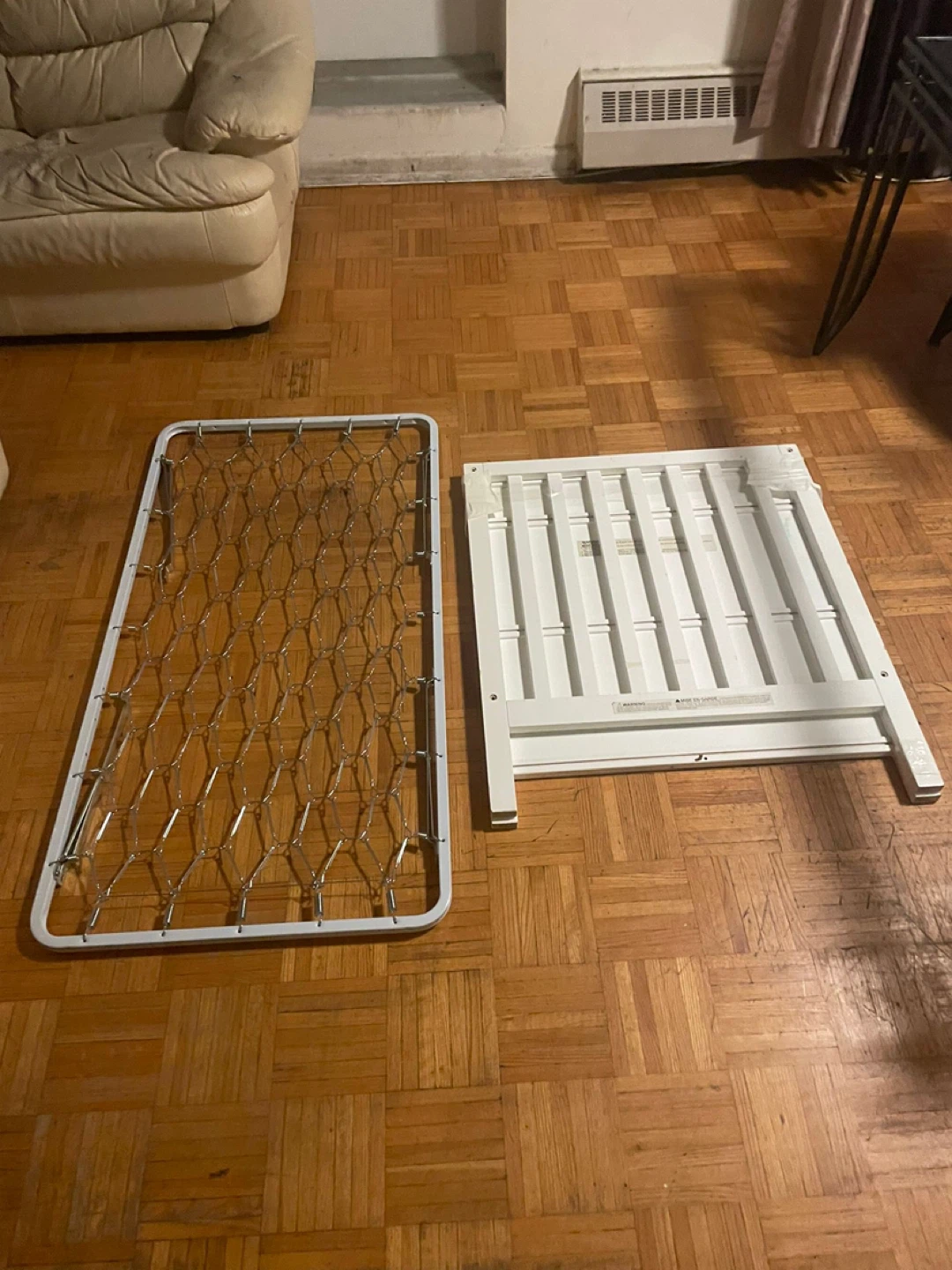 White Crib Rails and Mattress Support - photo 2