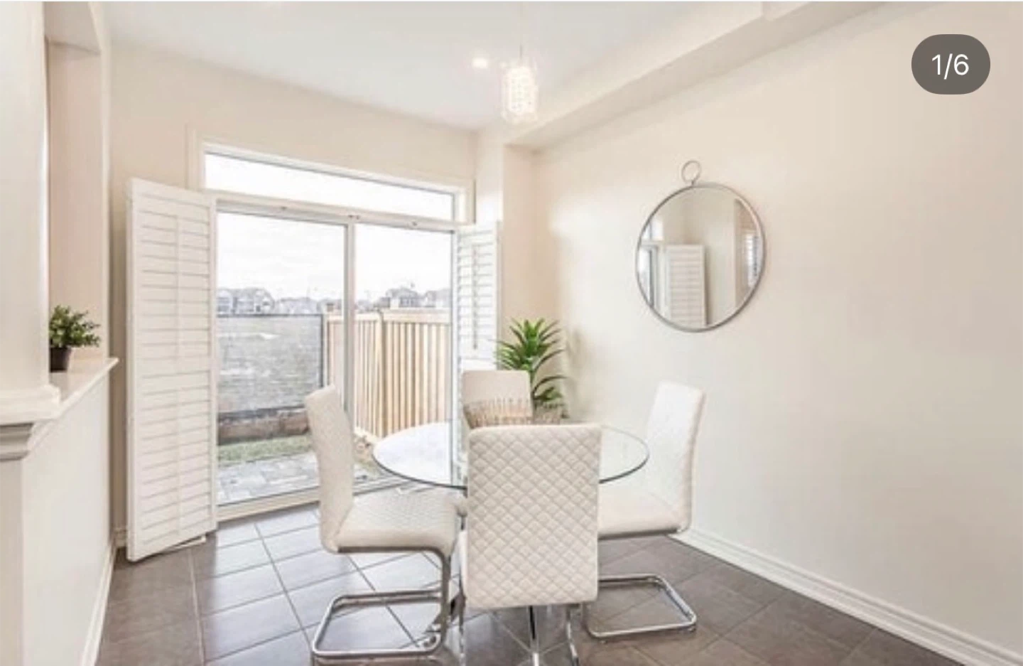 Glass dining table with four chair