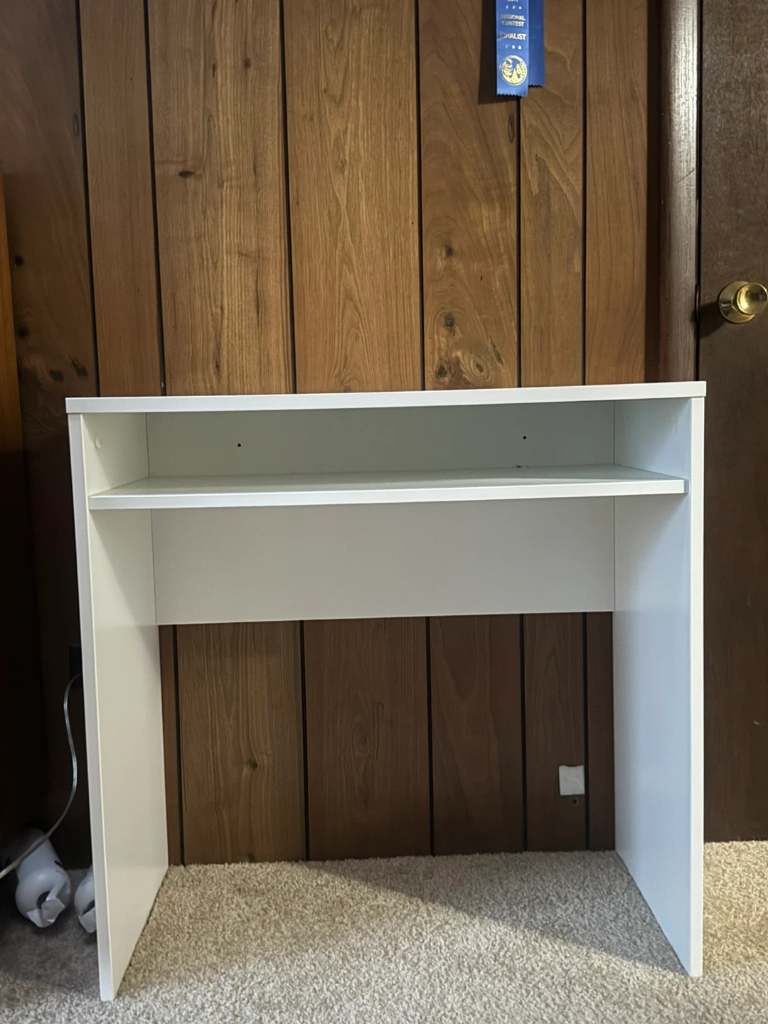 White Desk with Shelf - photo 2