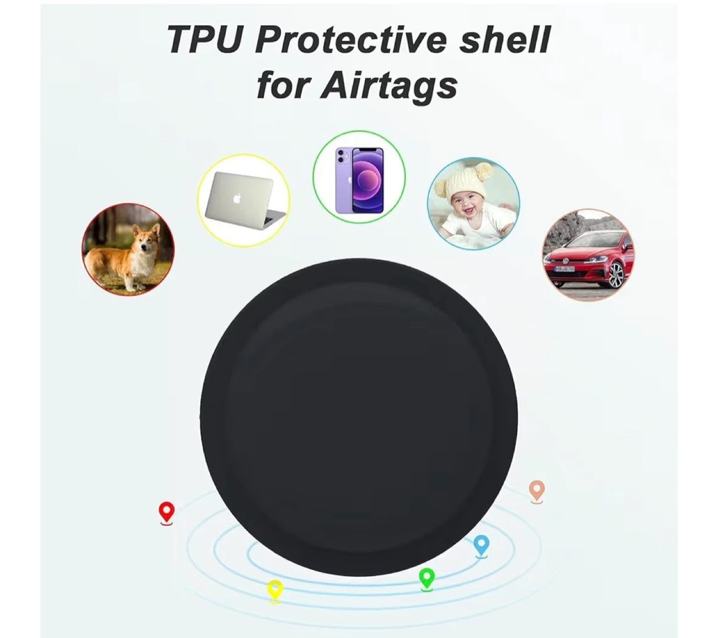Taicols 1+ Black Silicone Protective Sleeve Airtag - photo 4