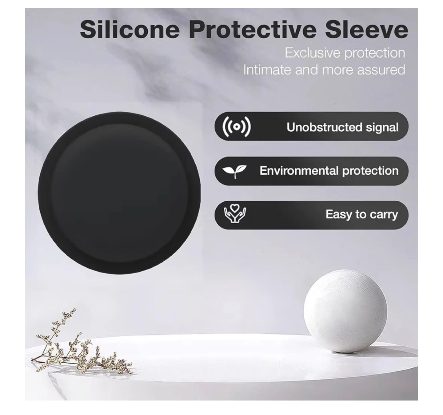 Taicols 1+ Black Silicone Protective Sleeve Airtag - photo 2
