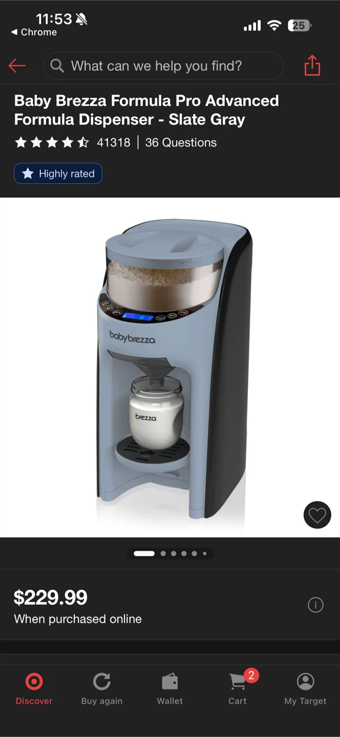 Baby Brezza Formula Pro Advanced Formula Dispenser - Slate Gray