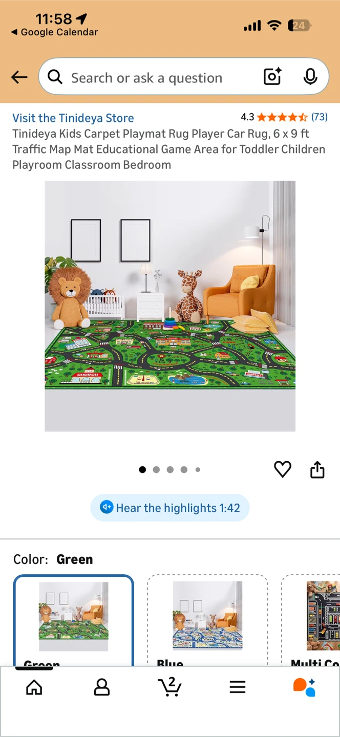 New Kids Carpet Playmat Rug - 6 x 9 ft Traffic Map - photo 2