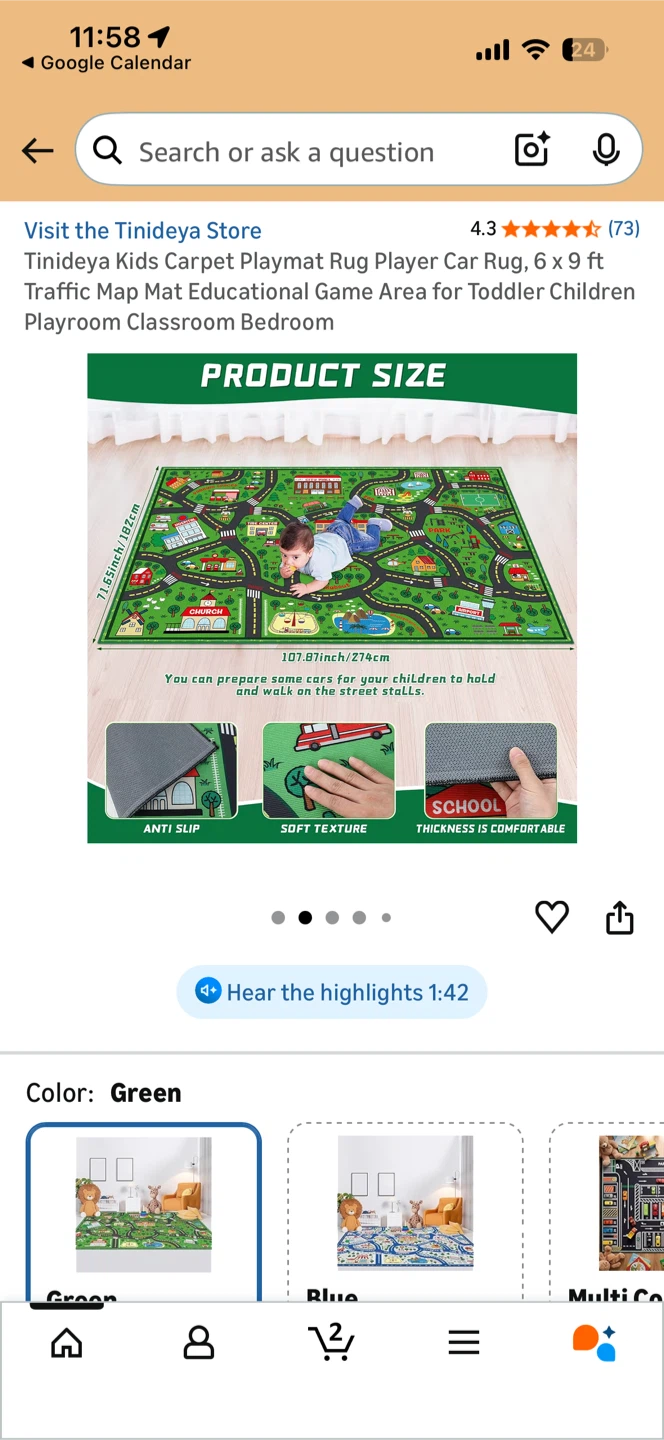 New Kids Carpet Playmat Rug - 6 x 9 ft Traffic Map - photo 3