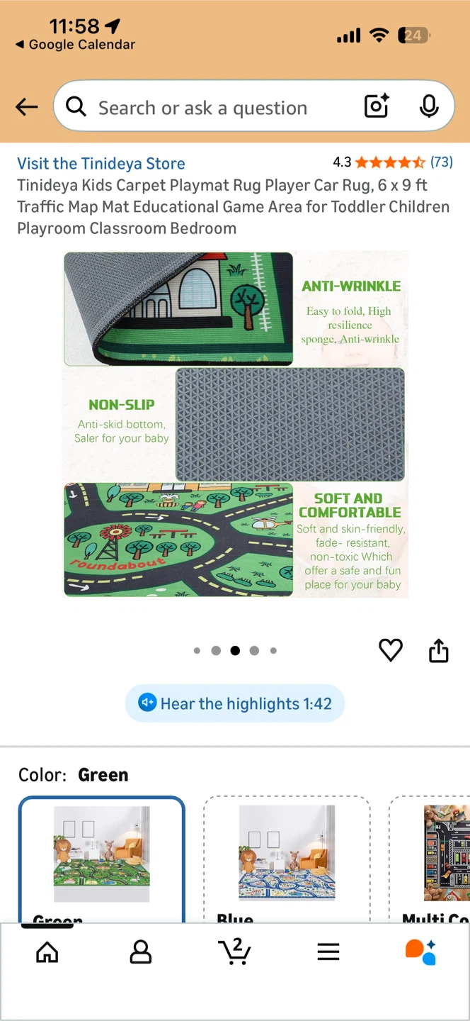 New Kids Carpet Playmat Rug - 6 x 9 ft Traffic Map - photo 4