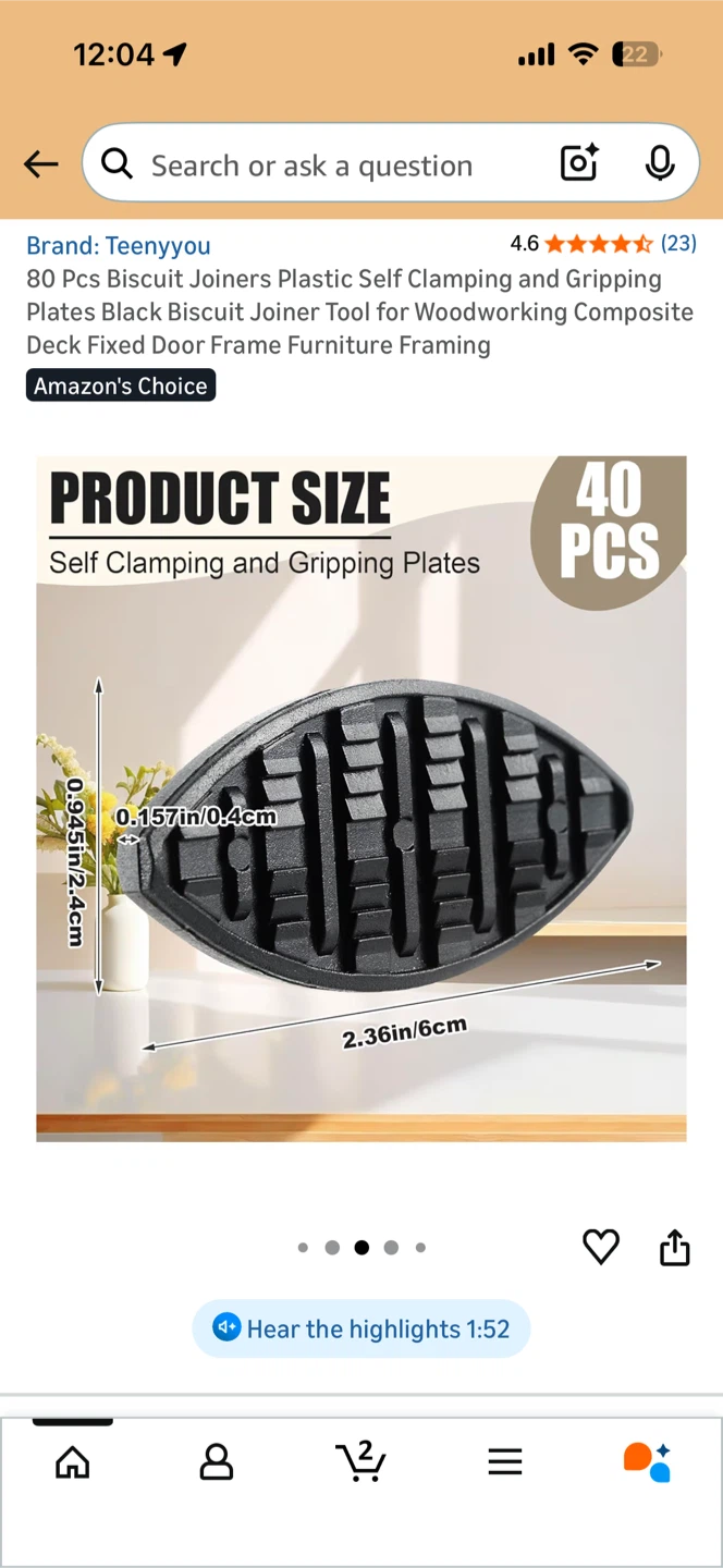 80 Pcs Black Plastic Biscuit Joiners for Woodworking - photo 2