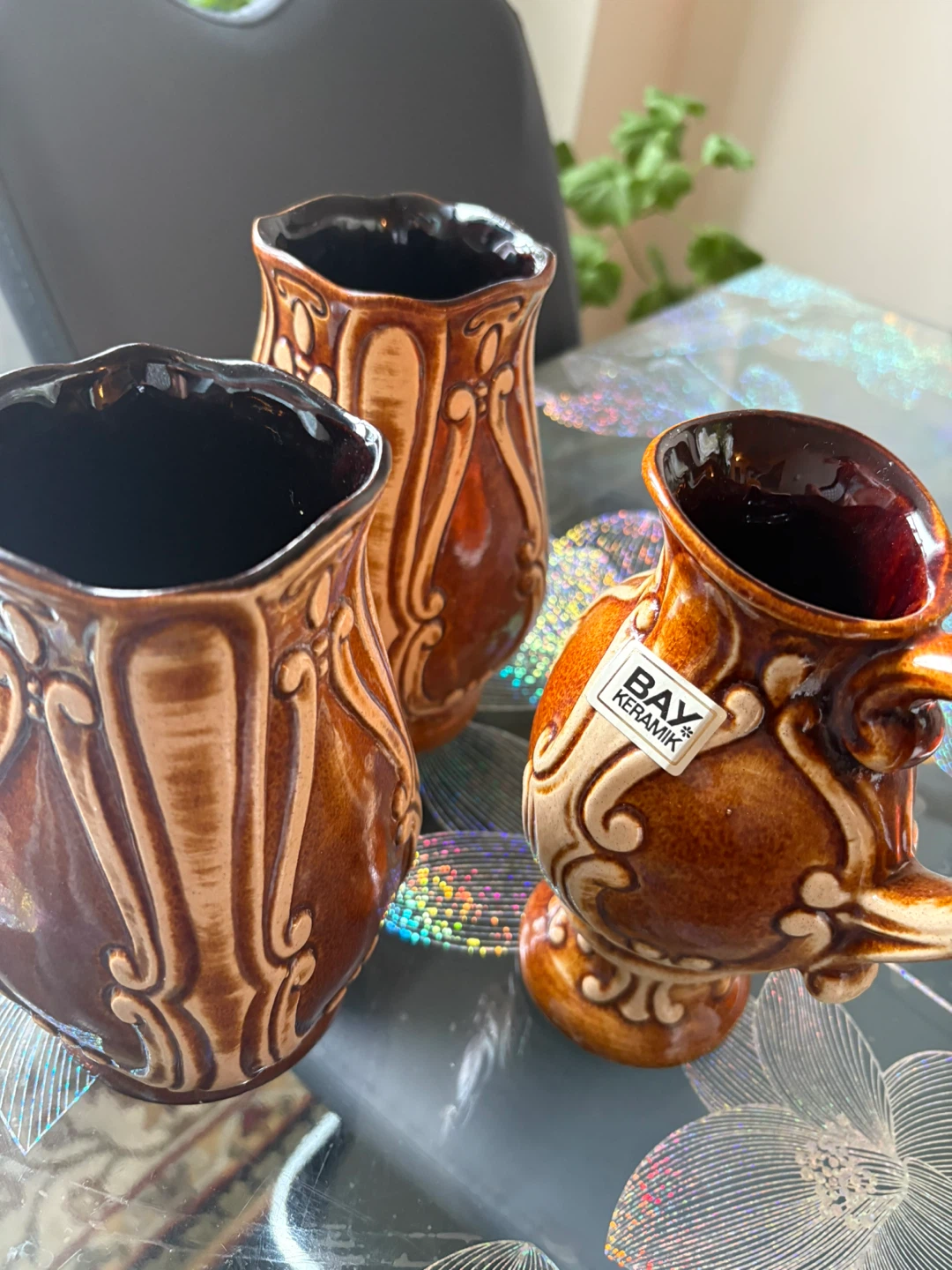 Bay Keramik Brown Ceramic Vases - Set of 3 - photo 2
