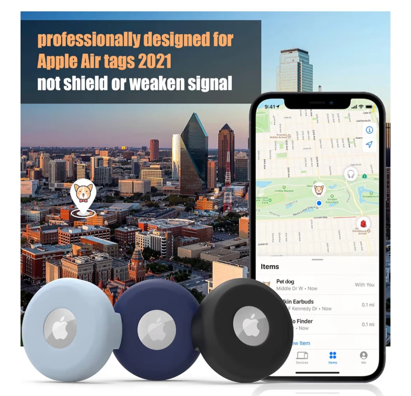 1 Silicone Holder for Apple AirTag - Black - photo 2