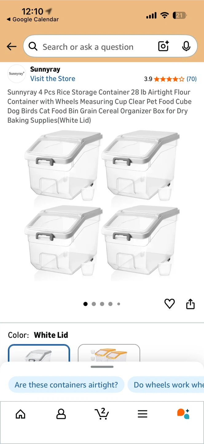 4 Pcs Storage Containers with Wheels