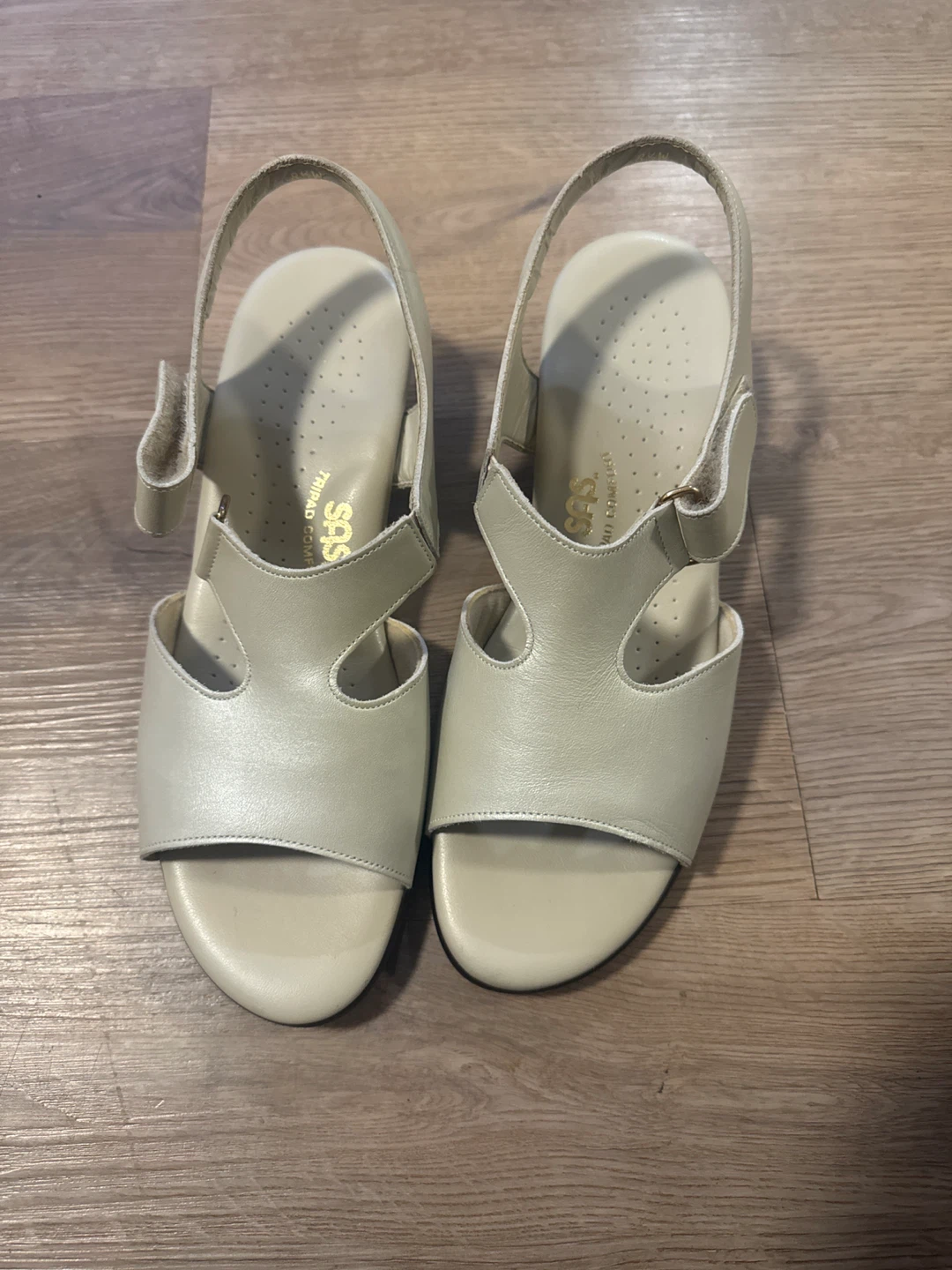 SAS Suntimer "Tripad Comfort" Beige Leather Slingback Sandals