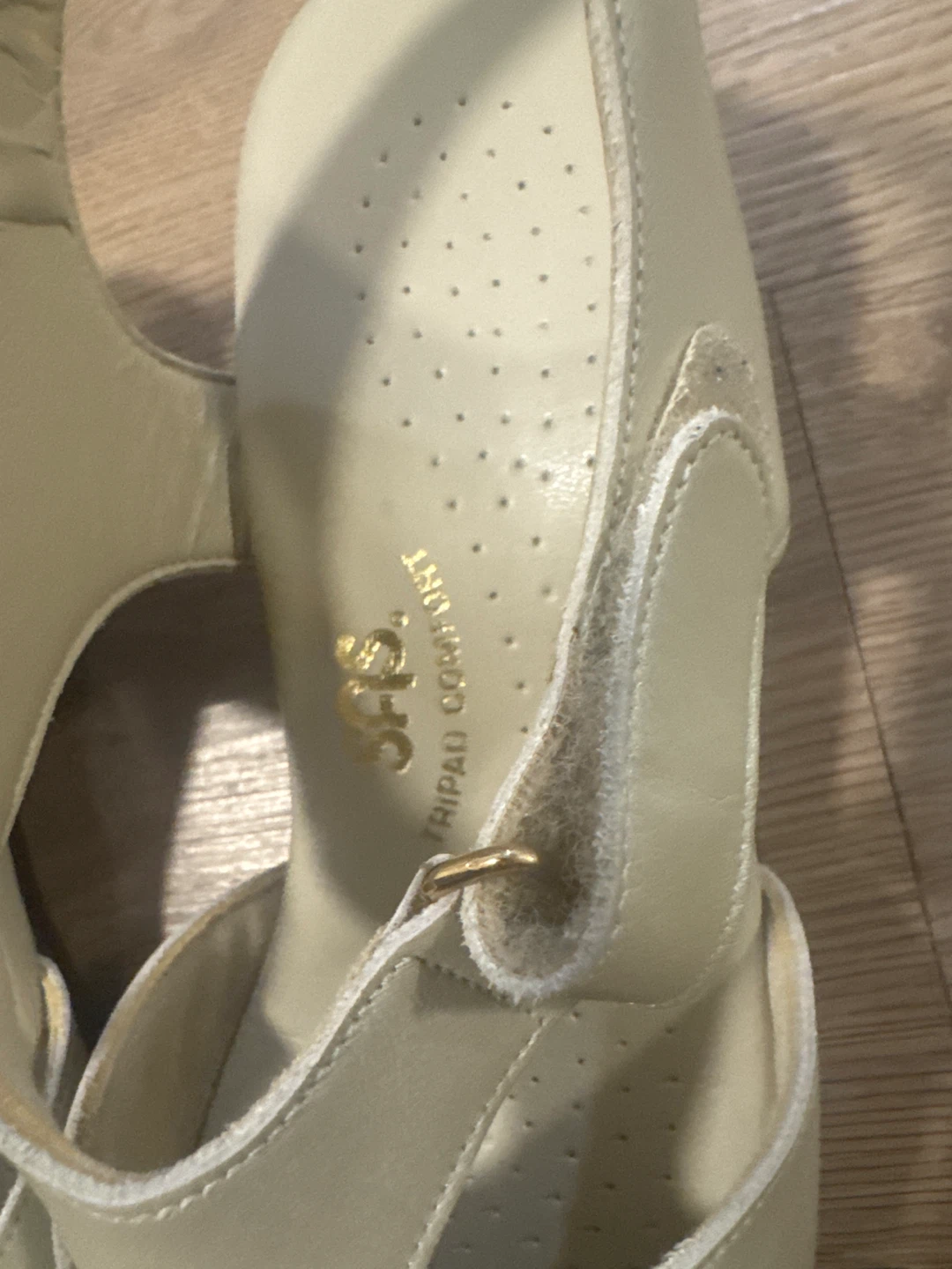 SAS Suntimer "Tripad Comfort" Beige Leather Slingback Sandals - photo 3