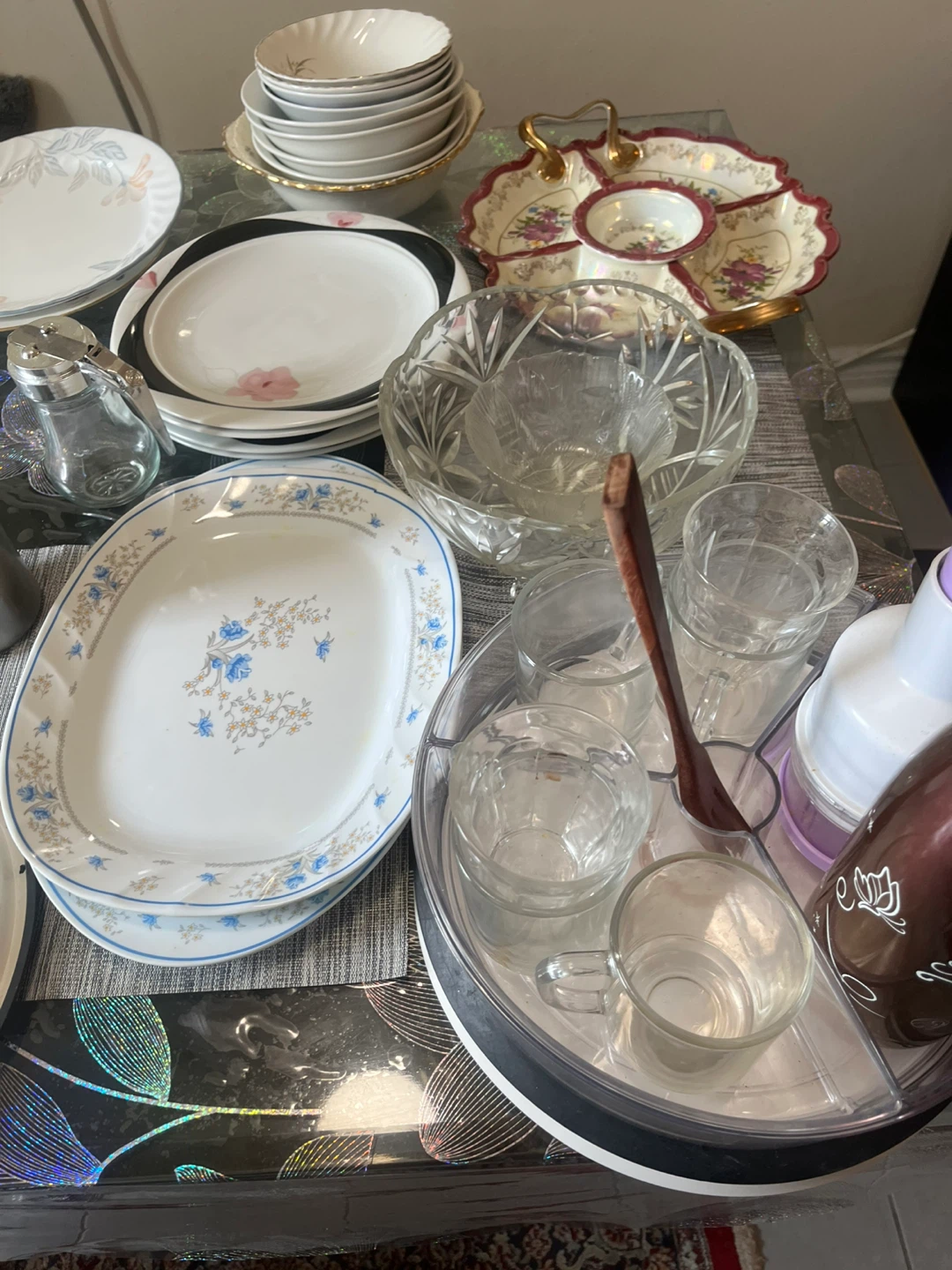 Mixed Dinnerware Set with Serving Platters and Glasses - photo 2