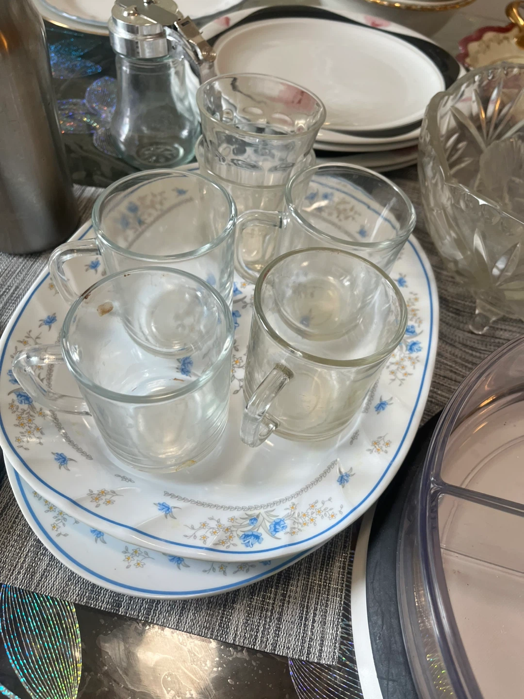 Mixed Dinnerware Set with Serving Platters and Glasses - photo 4