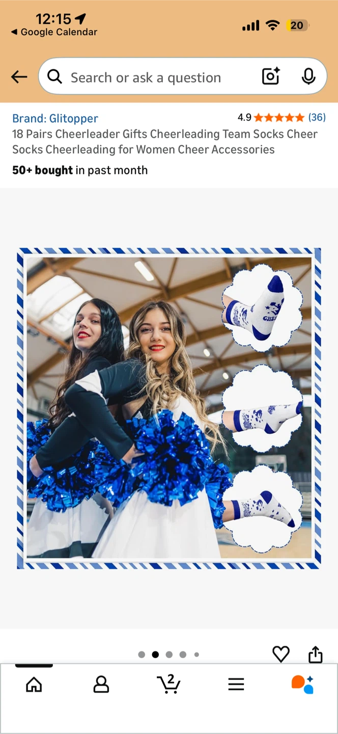 18 Pairs Cheerleading Team Socks - Blue - photo 2