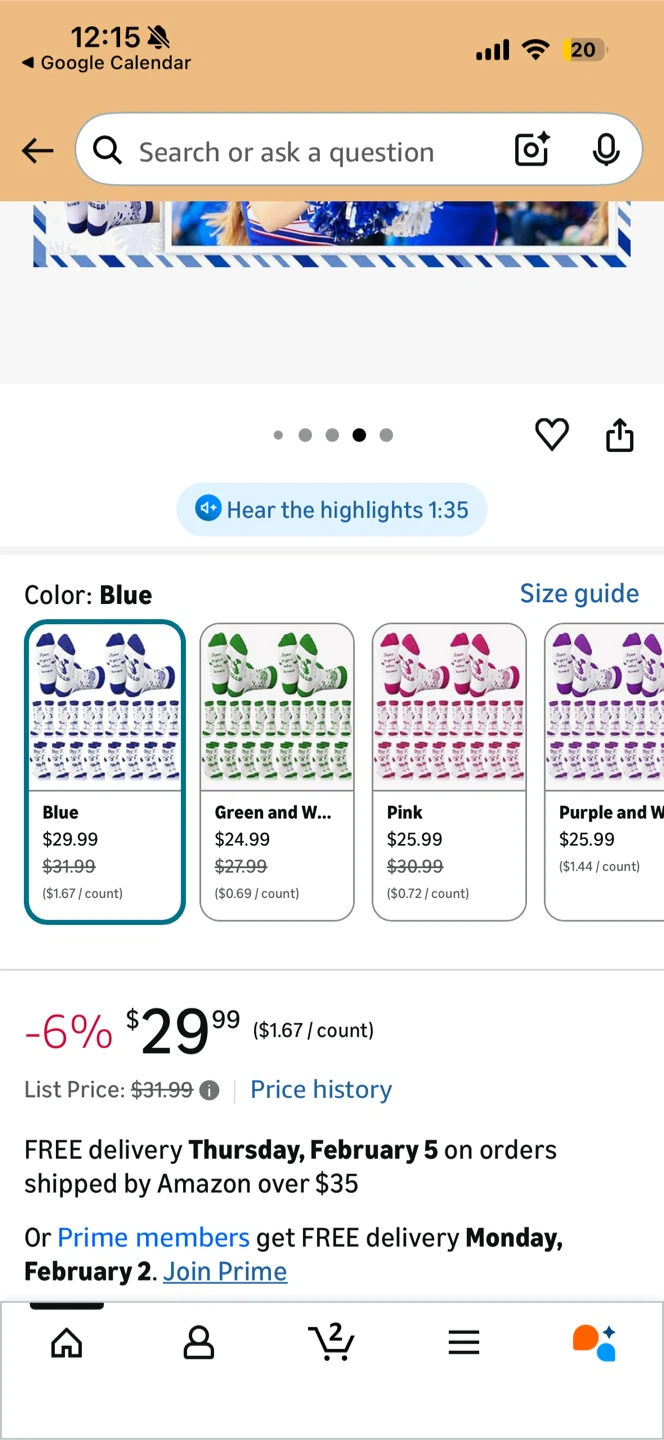 18 Pairs Cheerleading Team Socks - Blue - photo 5