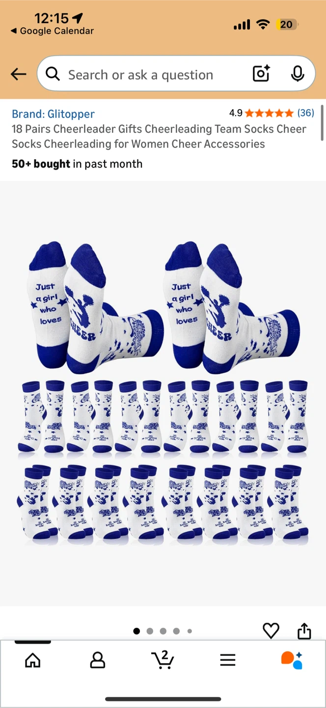 18 Pairs Cheerleading Team Socks - Blue