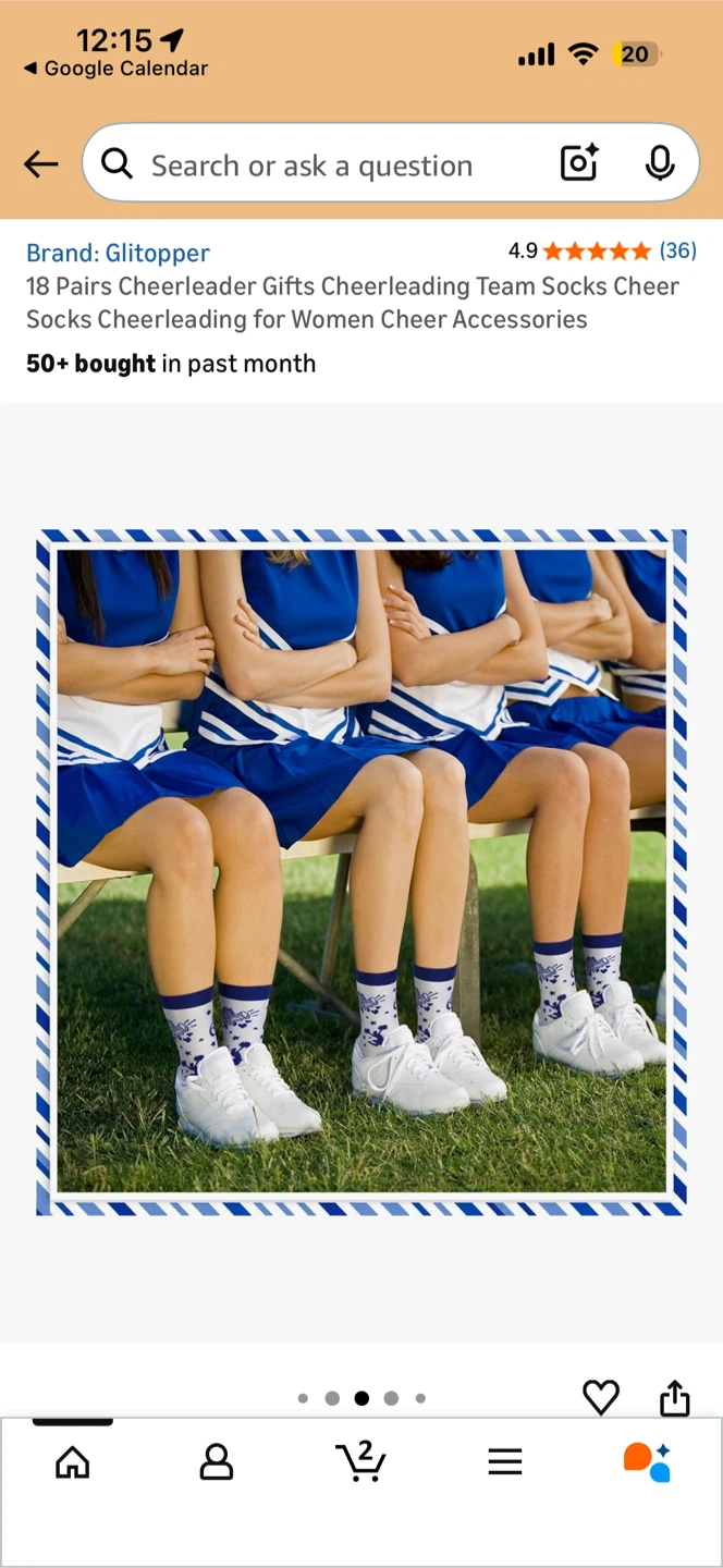 18 Pairs Cheerleading Team Socks - Blue - photo 3