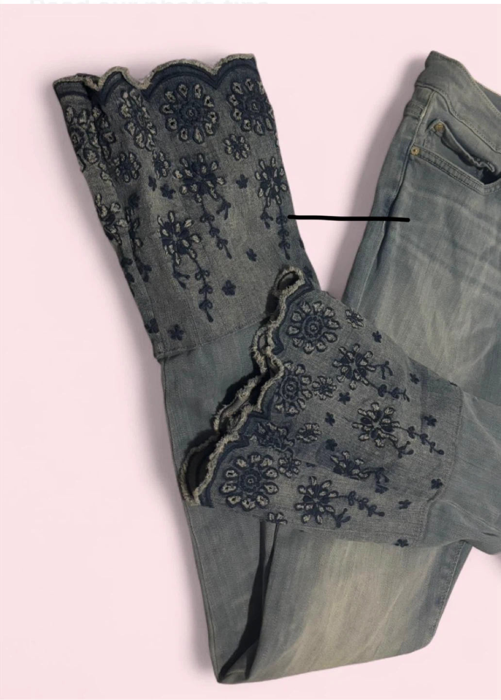 Women's Embroidered Flare Jeans - Size Unknown - photo 2