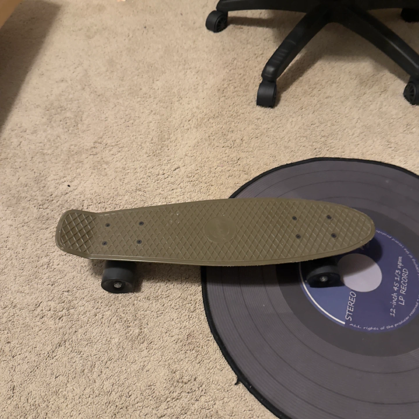 Olive Green Penny Board Style Skateboard
