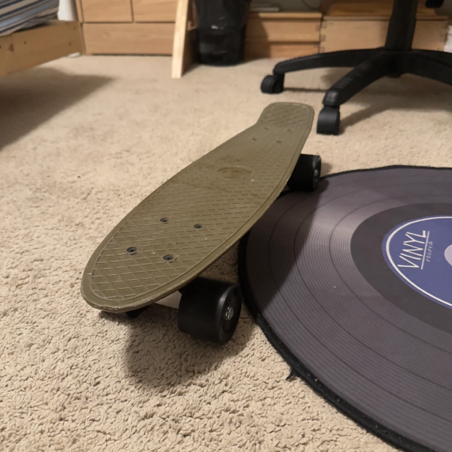 Olive Green Penny Board Style Skateboard - photo 3
