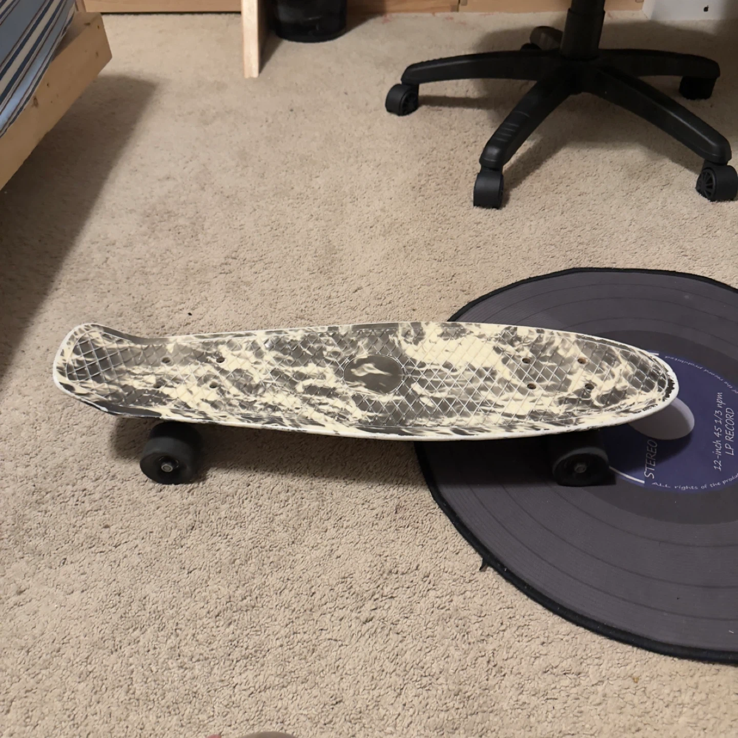 Quarter Board Skateboard - Marbled Pattern