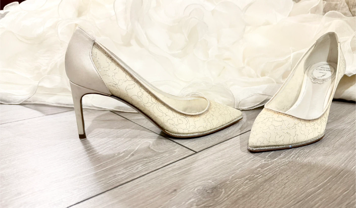 Authentic Rene Caovilla wedding bridal Lace Pumps - Size 36.5 - photo 3