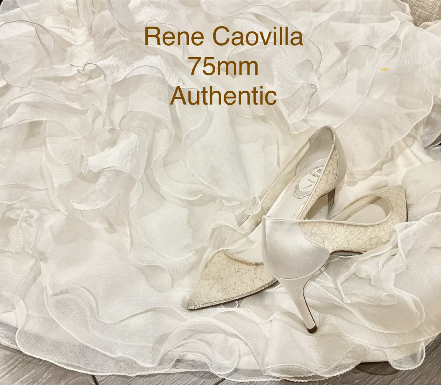 Authentic Rene Caovilla wedding bridal Lace Pumps - Size 36.5